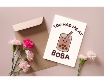 You Had Me at Boba | Cute Bubble Tea Digital Art Print – Instant Download