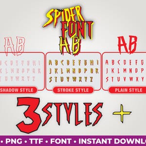 Spiderman Font Bundle SVG PNG JPG