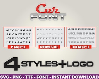 Cars Font Bundle SVG PNG JPG