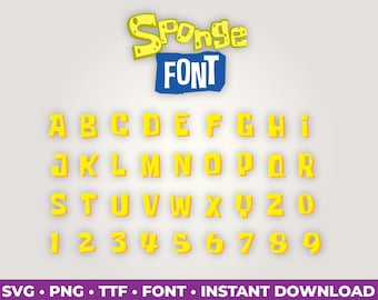 Sponge Font Bundle SVG PNG JPG