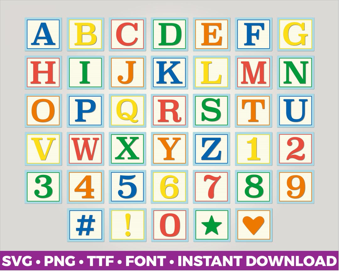 Block Font Bundle | SVG PNG JPG - Etsy Canada