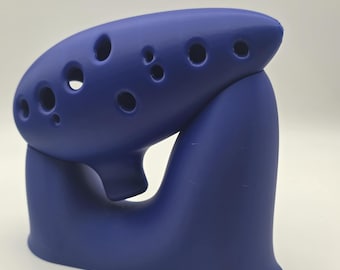 Playable 12 Hole Ocarina Of Time Instrument from Zelda w/ Stand