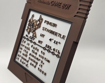 Pinsir Pokedex Entry in Jumbo GBC Cartridge Art Pokemon Desk Decoration