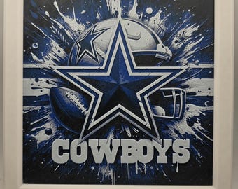 Dallas Cowboys Framed Art Decorative Sports Wall Decor