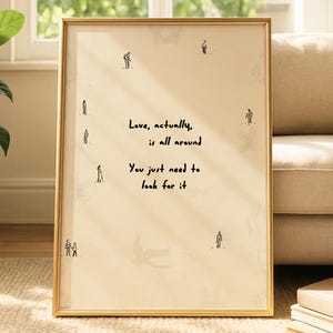 L'amour est en fait tout autour Impression typographie moderne Art mural imprimable Citation minimaliste affiche de salon Petites personnes Cadeau neutre simple