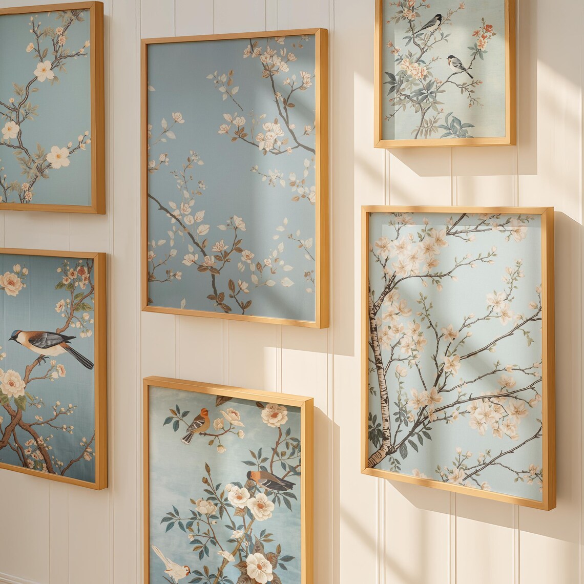 Blue Chinoiserie Wall Art Set of 21 – Neutral Japandi Prints Vintage ...