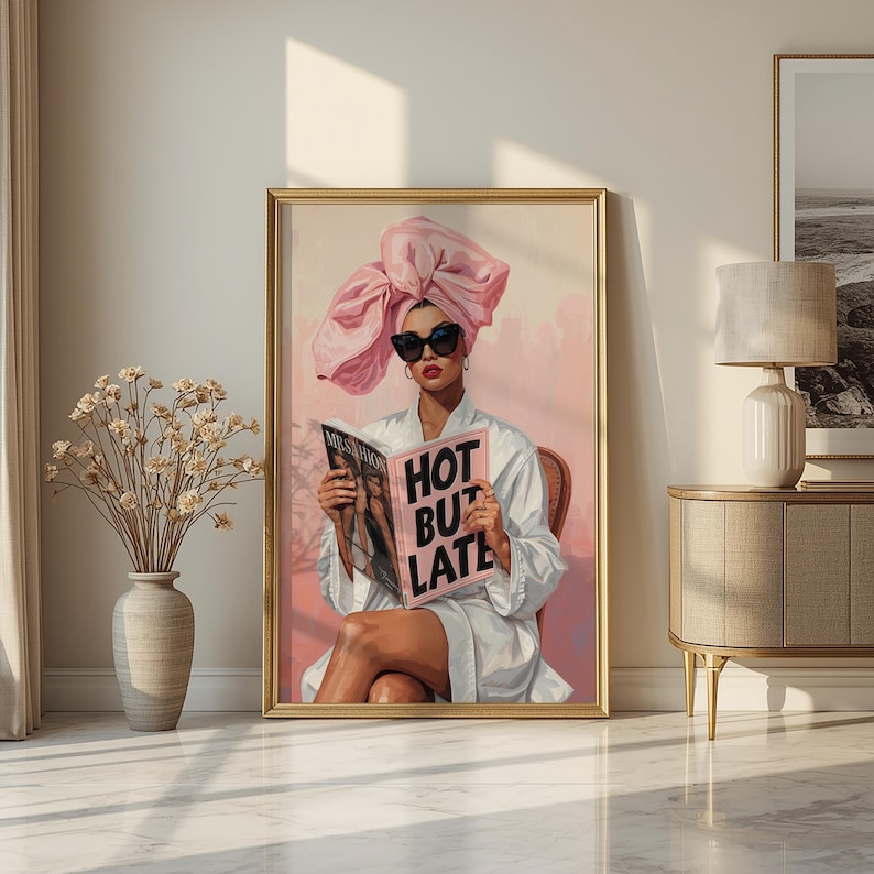 Funny Bathroom Wall Art Pink Printable Feminine Quirky Poster Boho Chic ...