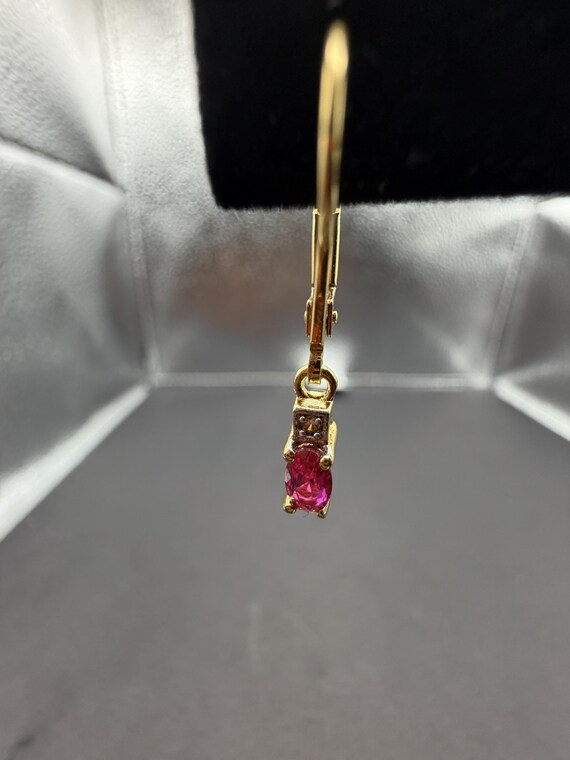 Lab Created Ruby Dangle Earrings – 0.40 CTW – Ste… - image 6