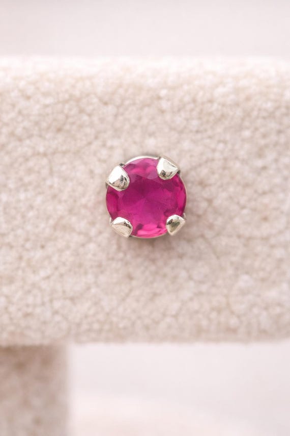 Petite Ruby Stud Earrings | Sterling Silver, .20 … - image 6