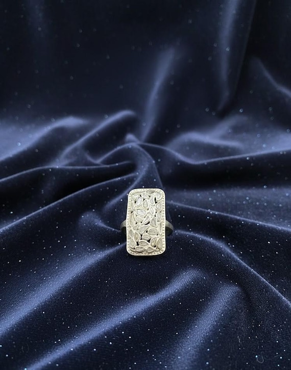 Freeform Diamond Sterling Silver Statement Ring |… - image 7
