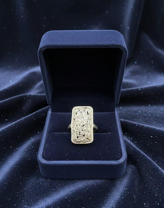 Freeform Diamond Sterling Silver Statement Ring |… - image 11