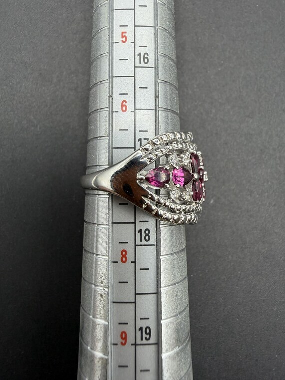 Grape Garnet Statement Ring | Multi Stone Silver … - image 7