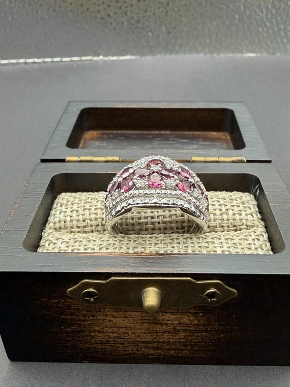 Grape Garnet Statement Ring | Multi Stone Silver … - image 4