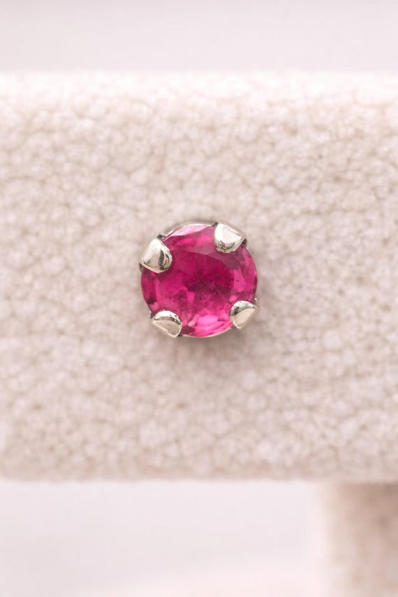Petite Ruby Stud Earrings | Sterling Silver, .20 … - image 4