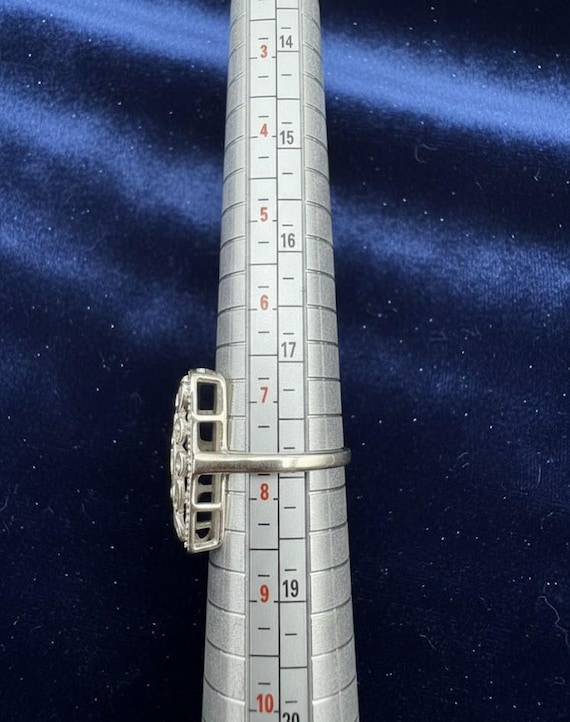 Freeform Diamond Sterling Silver Statement Ring |… - image 6