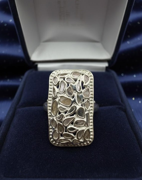 Freeform Diamond Sterling Silver Statement Ring |… - image 5