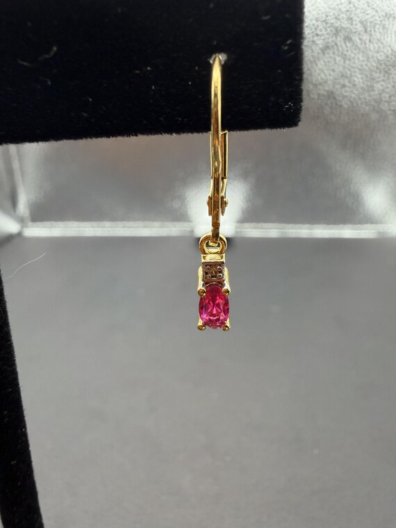 Lab Created Ruby Dangle Earrings – 0.40 CTW – Ste… - image 5