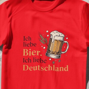 Ich liebe Bier T-Shirt – Funny German Beer Shirt – Deutschland Gift – Oktoberfest Tee – Bier Spruch – Beer Lover Unisex Top