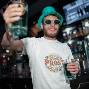 PROST T-Shirt – Funny Oktoberfest Shirt – German Beer Lover Tee – Bavarian Drinking Party Tee – Bierfest Gift for Him or Her