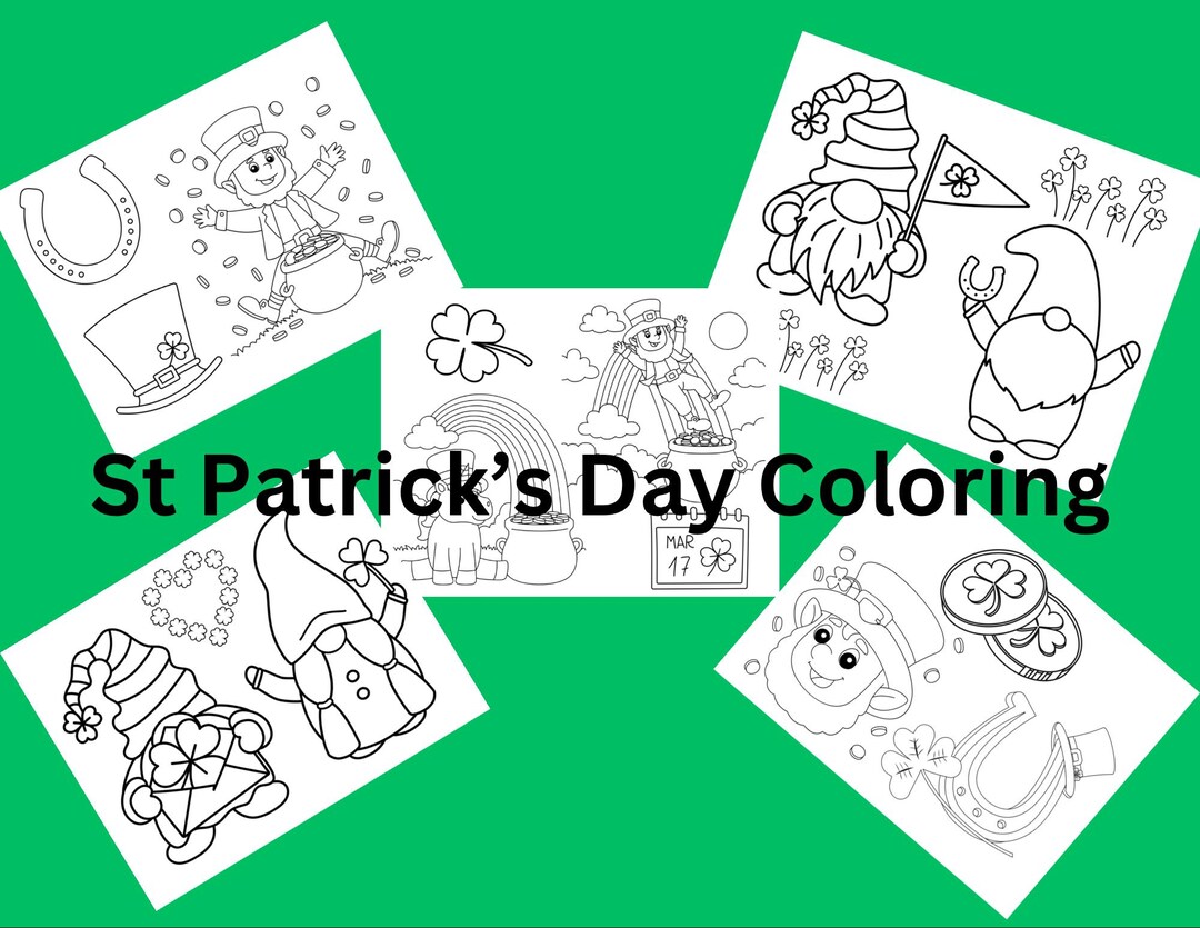 St Patrick’s Day Coloring Sheets - Etsy