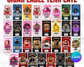 30+ Cigar Labels Bundle Adult Party Favor Editable Backwoods Cigar Wrapper Digital Download DIY Party Favors Bachelor Party