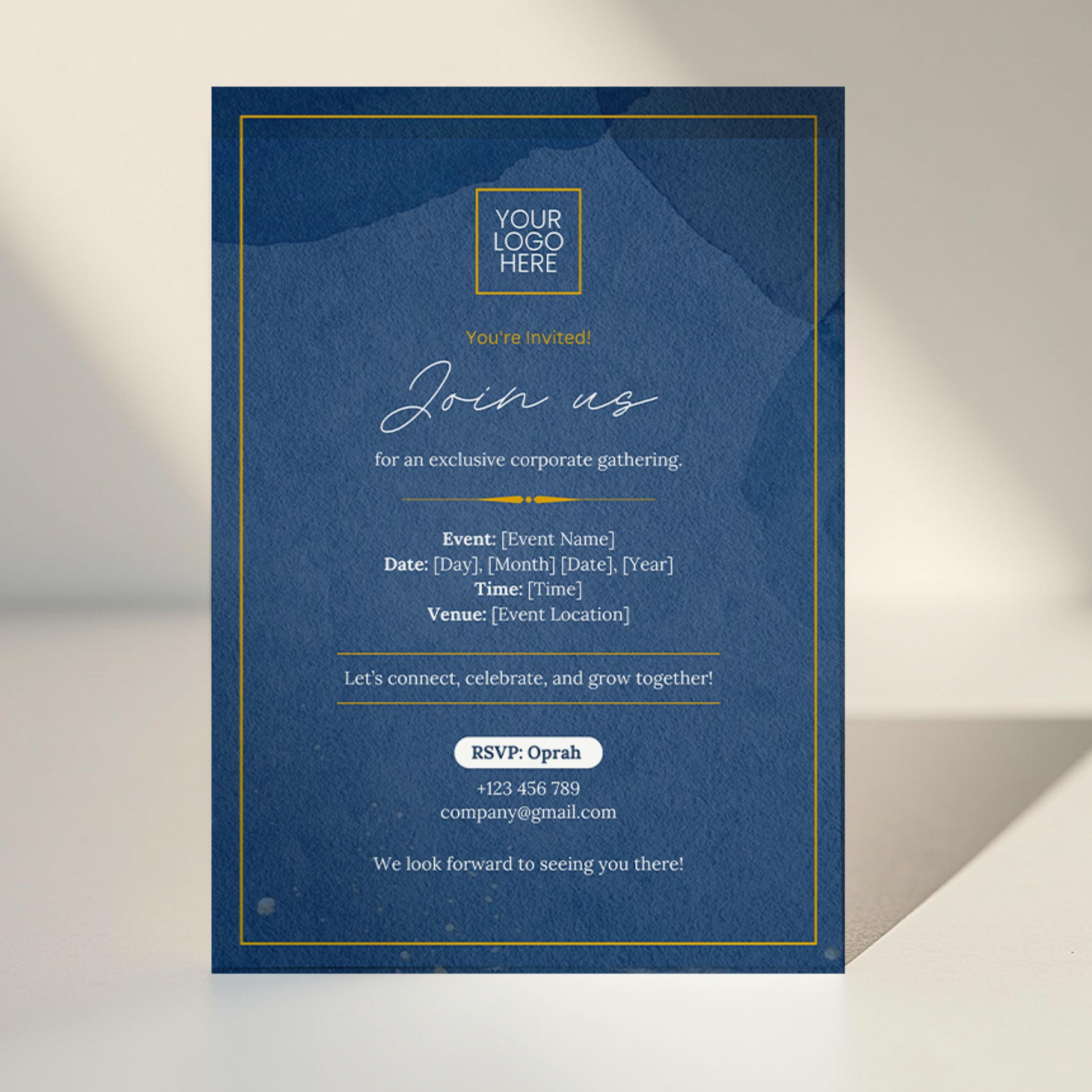 Business Invitation Template, Corporate Annual Celebration Dinner Party ...