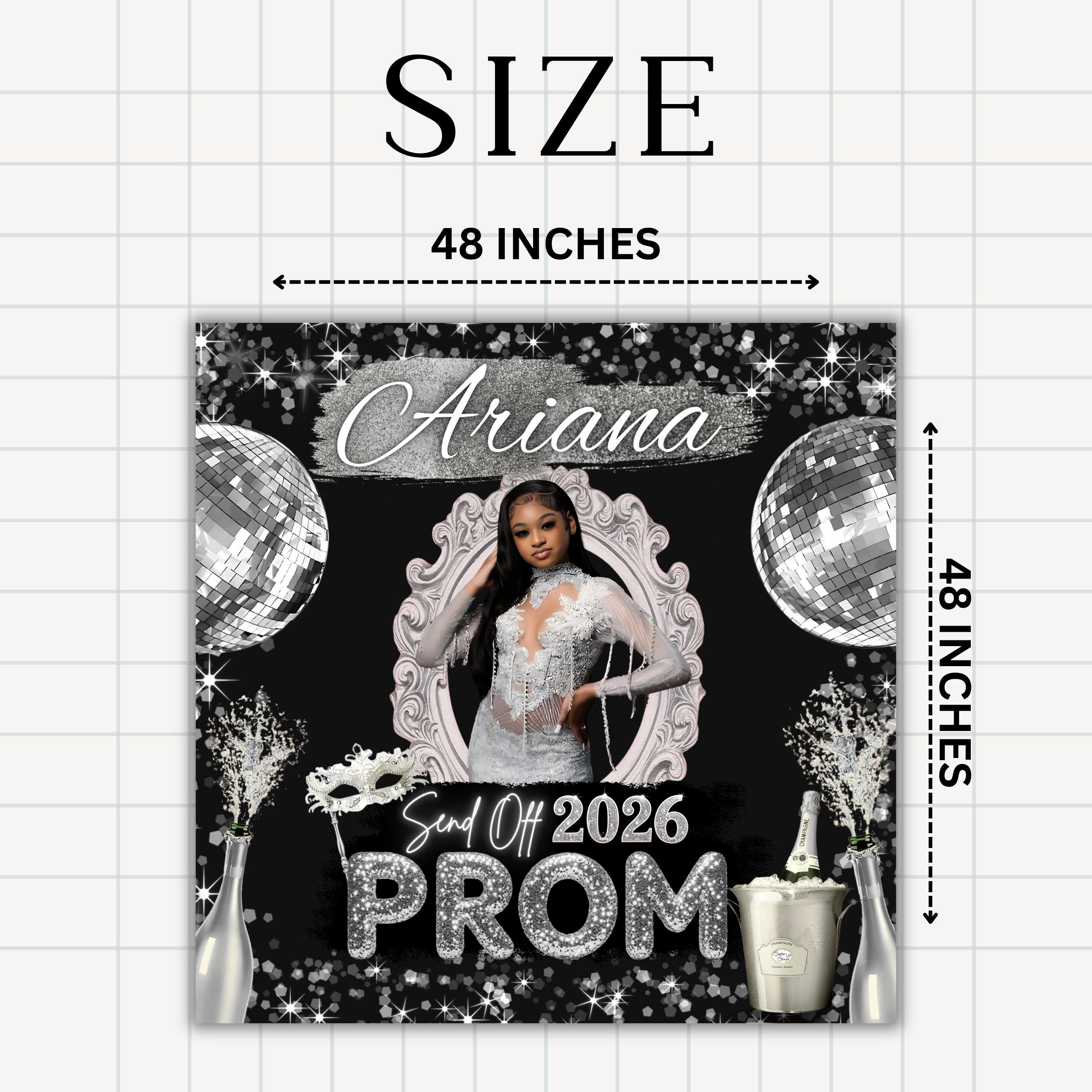 Send Off Program Banner Prom Send off Banner, Prom Party Decor, Prom Party Backdrop, Prom Canva ...