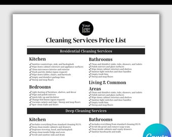 Cleaning Business Price List, Cleaning Service,Cleaning Price List Template,Cleaning Pricing, Price List Cleaning, Cleaning Service Template