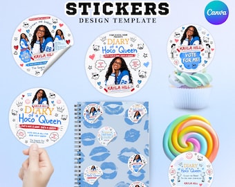 Diary of a Homecoming Queen Sticker, Homecoming Campaign Sticker, Vote For Me Campaign Sticker, Instant Download