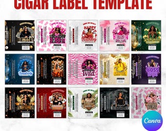 15 Cigar Labels Bundle Adult Party Favor Editable Backwoods Cigar Wrapper Digital Download DIY Party Favors Bachelor Party