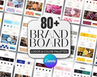 80+ Brand Kit Template, Logo Color Palette, Brand Board Bundle, Business Branding Kit, Mood Board Canva Template Instant Download