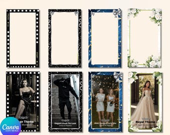 360 Photo Booth Overlays Template, 2 sizes,Editable Photobooth Video Frames,360 Photobooth Overplays,360 Photobooth template,Canva Templates