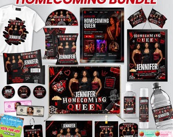 Netflix Inspired Homecoming Queen Campaign Bundle, Vote For Me Campaign Templates, Instant Download