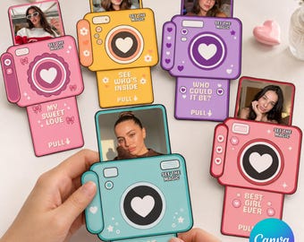 Printable Pull-Out Photo Card Canva Template, DIY Polaroid Card Gift For Father's Day, Best Friend, Personalized Photo Card Instant Download