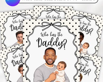 Who Has the Dad Scratch Off, Find the Dad, Baby Shower Games,, Baby Daddy Shower Game, Funny Baby Shower Game, Baby Shower Activity, Printed