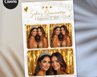 Quinceañera Photo Booth Template, Editable Photo booth Frame Template, Birthday Photo booth Strip Template,Photobooth frames, Birthday Party