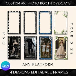 Custom 360 Photo Booth Overlays Templates, Custom Order for 360 photobooth overlay