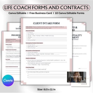 Life Coach Intake Forms, Life Coach Bundle, Client Intake Forms, Life Coaching Intake, Life Coach Template, Business Contract Client Forms