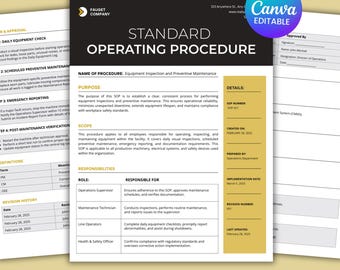 Standard Operating Procedure Template Simple SOP Template Business SOP Procedure Template, Human Resources Business Employee Work Guidelines