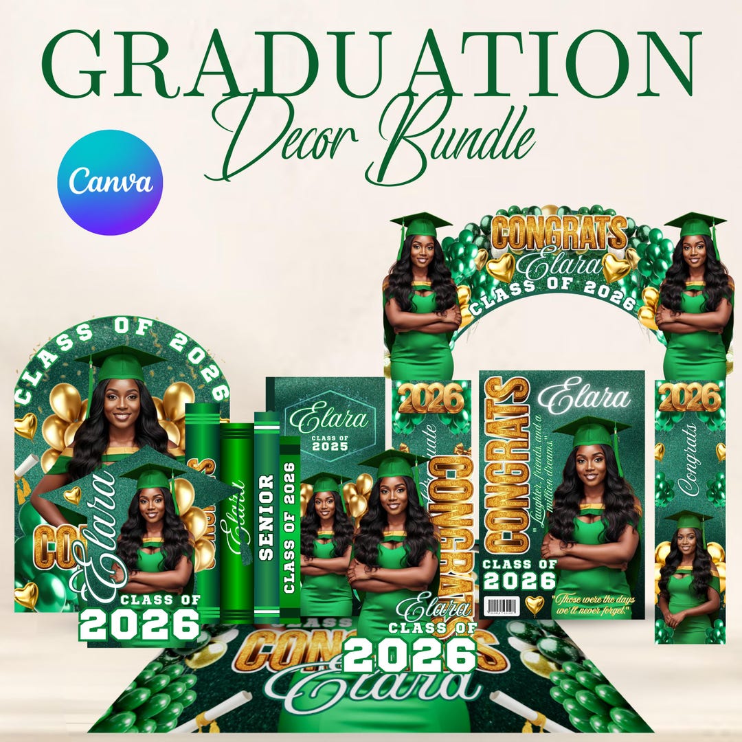 Grad Back Decor Custom Graduation Decor Bundle, Grad Entrance Arch, Congrats Grad ...
