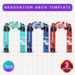 Graduation Entrance Arch Design, Editable Graduation Arch Template, Balloon Arch Template, Graduation Party Decor, Canva Template