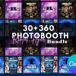360 Photo Booth Rental Flyers Bundle, 360 Photobooth Templates, 360 Photo Booth Social Media Posts, 360 Photobooth Instagram Posts, Canva