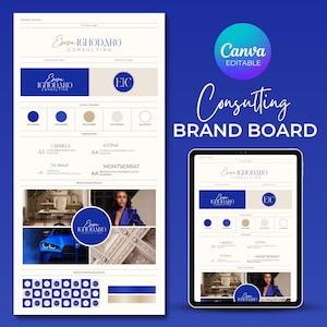 Brand Board Template , Editable Canva Branding Kit Templates, Brand Board Kit Template, Brand Board Template, Pre-Made Branding Kit Template