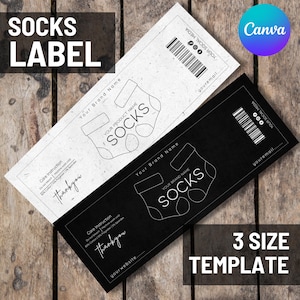 Editable Socks Label Template, Socks Packaging Template, Socks Wrap around, Socks Business Branding, Socks Wrappers,DIY, Socks Label Designs