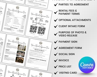 Event Venue Rental Contract Service, Venue Rental Agreement Forms Bundle, Wedding Venue Intake Forms, Event Services Agreement,Venue Package