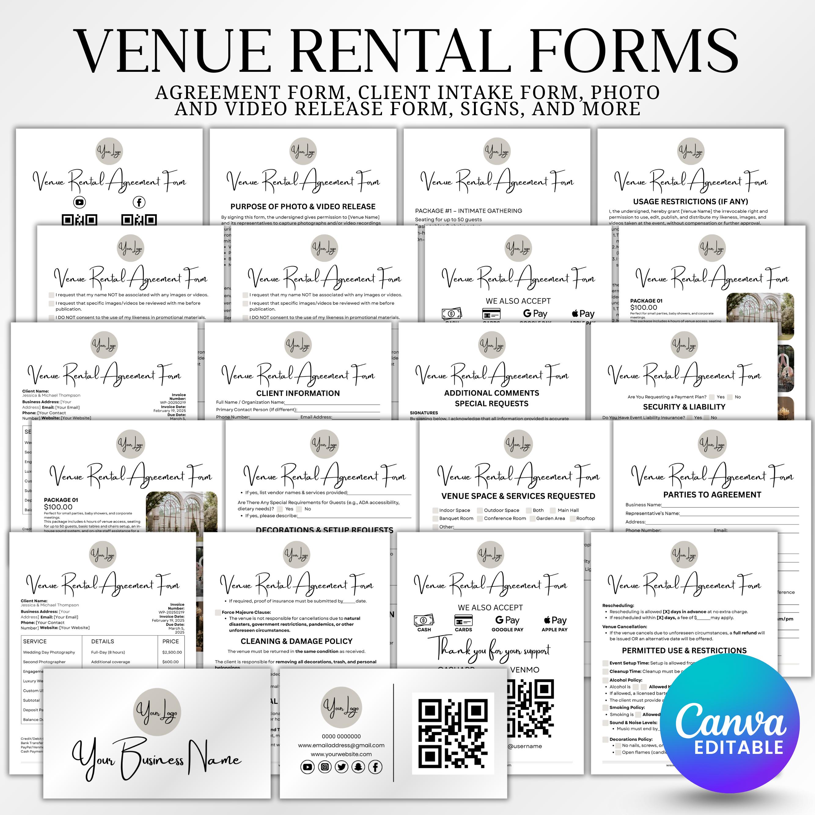 Veranstaltungsort Mietvertrag Service, Veranstaltungsort Mietvertrag Forms Bundle, Hochzeit Veranstaltungsort Aufnahme Forms, Veranstaltungsdienstleistungsvertrag, Veranstaltungsort Paket