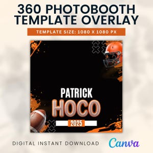 Homecoming 360 Photobooth Filter Overlay, 360 Photobooth Template Overlay, Sports 360 Photobooth Overlay Filter Template, 360 Rotating Video
