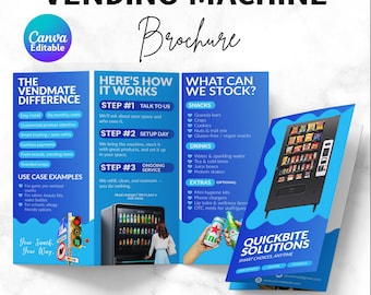 Vending Machine Brochure Business Template, Vending Machine Trifold Brochure,Vending Machine Advertisement, Vending Brochure, Vending Flyer