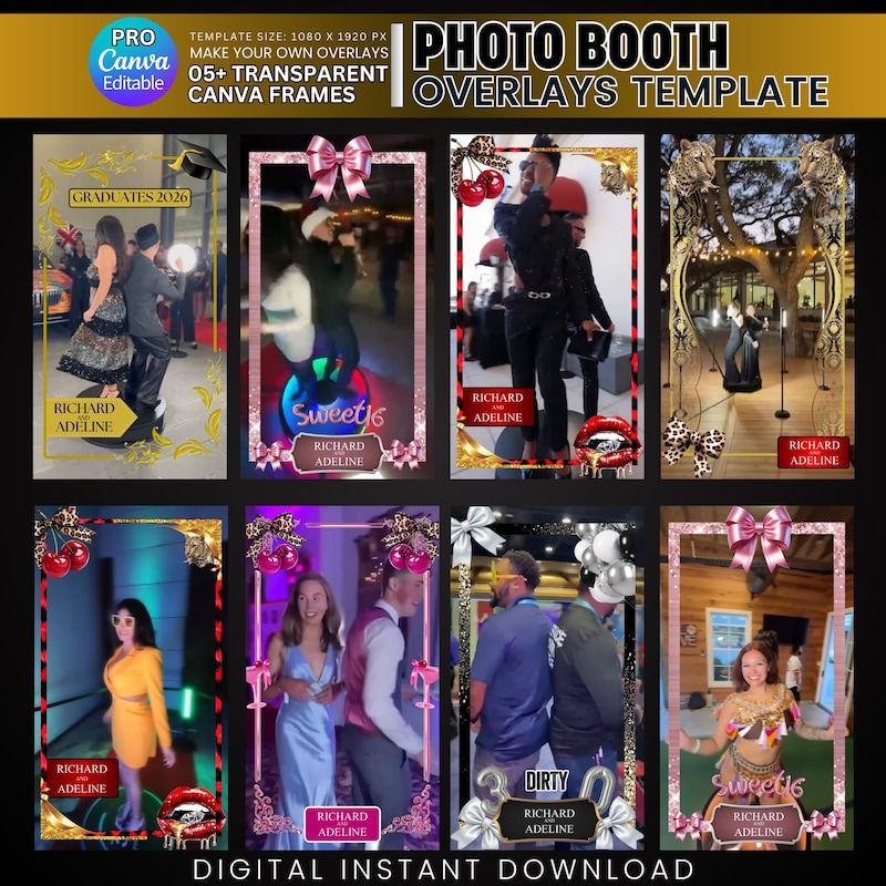 Red 360 Booth Template - Etsy