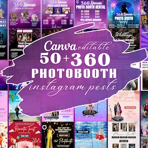 360 Photo Booth Instagram Template, 50+ Photo Booth Templates, 360 Booth flyer, Photo Booth Social Media Posts, Photo Booth Instagram